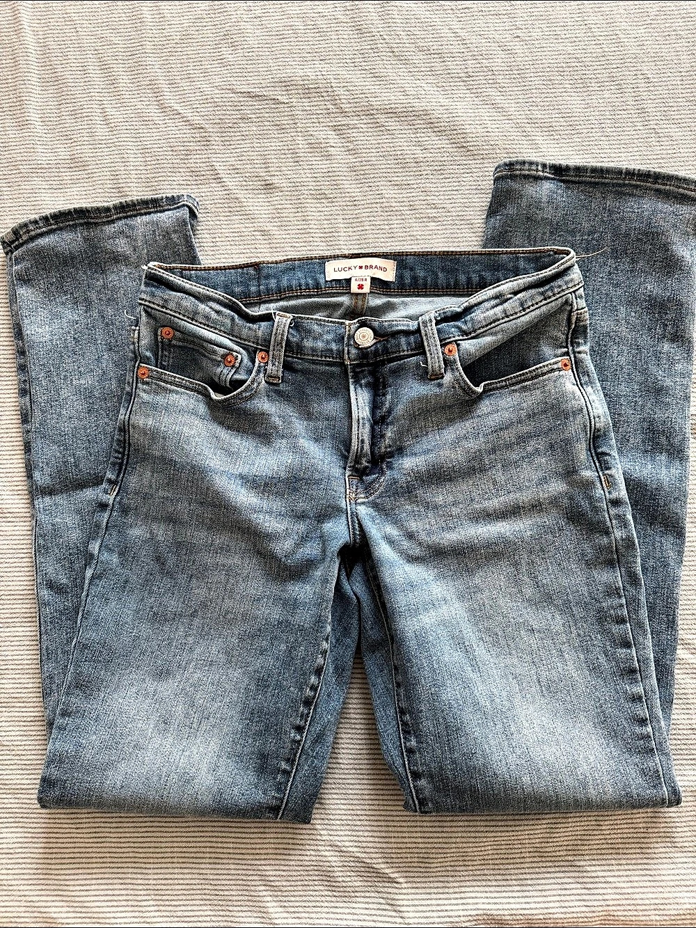 Lucky Brand Sweet Mid Rise Straight Jeans Blue Waist 28 R